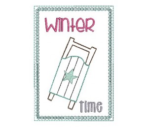 ITH Postkarte - Winter Time Schlitten - Frau H.